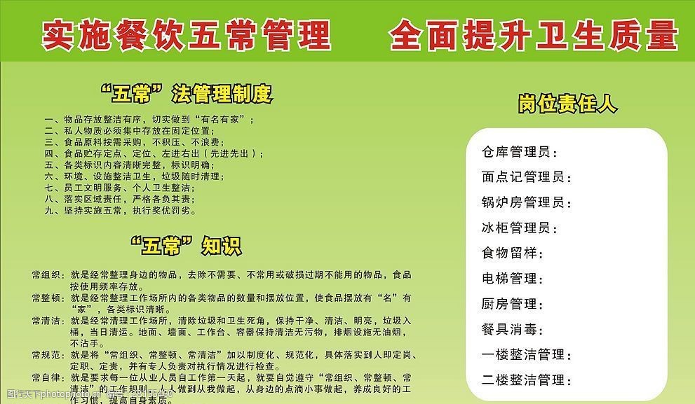 學(xué)樣五常法 餐飲管理的高效之道